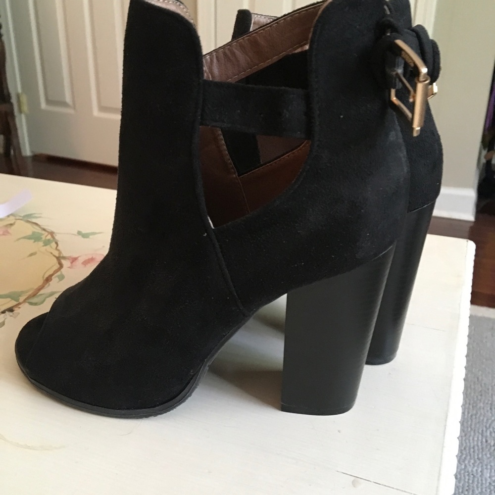 Black Peeptoe Booties